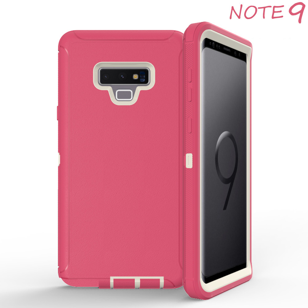 Galaxy Note 9 Premium Armor Robot Case (Hot Pink White)